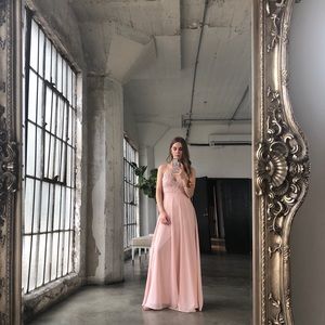 Madalyn Blush Lace Maxi Dress